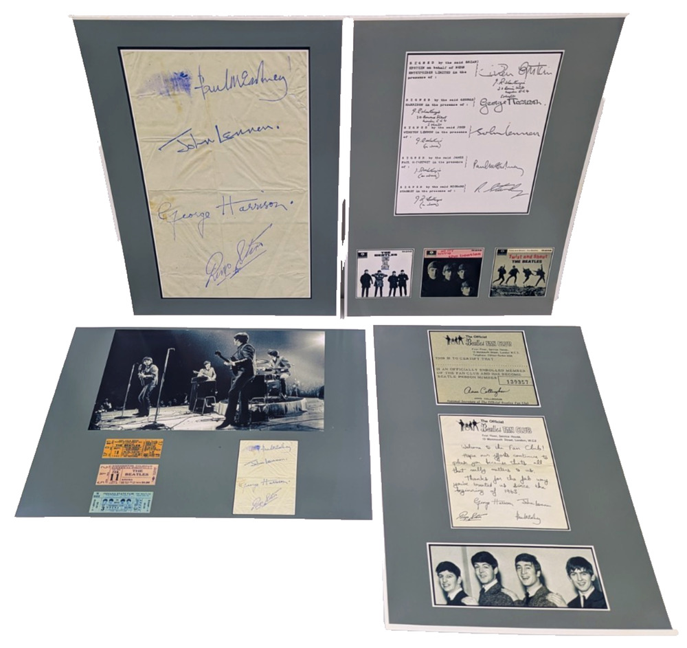 Beatles Memorabilia Reprints Vintage Copies Autographs Photo Tickets Scrapbook